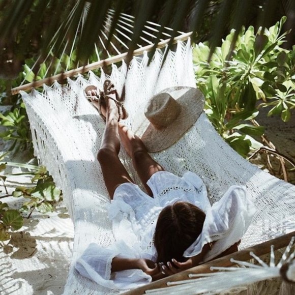 Bohemian White Cotton Tunic Top Beach Cover Up - Picture 4 of 5